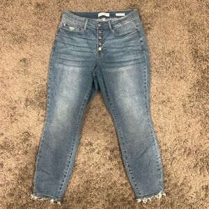 Judy Blue high rise skinny fit 14W raw hem